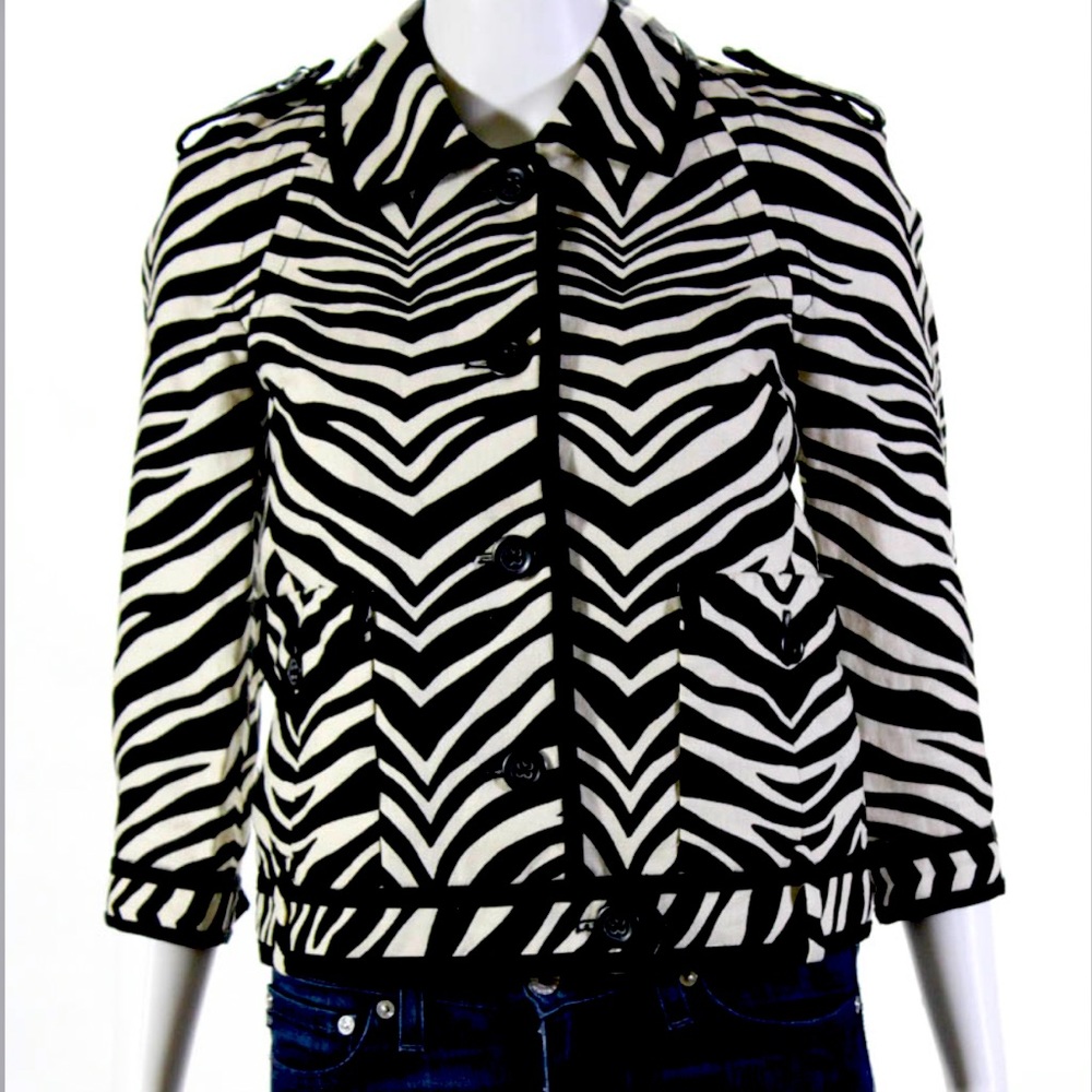 NWOT - J. Crew Zebra Linen Jacket